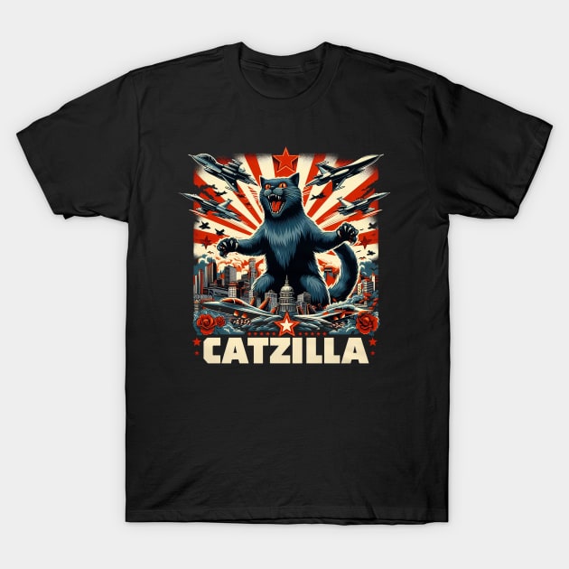 Catzilla T-Shirt by TinusCartoons